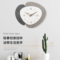 canovoe 凯诺时 挂钟客厅钟表北欧创意家用现代挂墙装饰个性时钟简约石英时钟 实木挂钟(45*38cm)