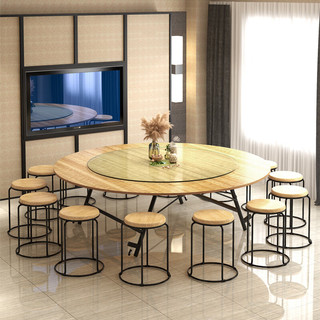 佐盛折叠餐桌吃饭桌家用餐桌小户型圆形创意移动客厅大圆桌 直径1.2米