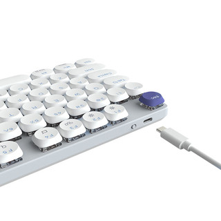 艾石头 IR104 三模无线连接矮轴纤薄机身全尺寸机械键盘办公游戏键盘 白色 红轴