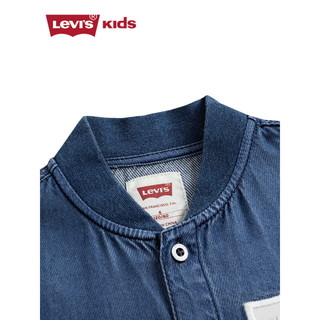 Levi's 李维斯童装男童短袖牛仔衬衫2023夏季新款儿童开衫上衣T恤 苍穹蓝 160/80