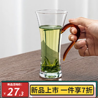 忆壶茶（YIHUTEA）泡茶杯玻璃茶道杯家用耐热玻璃水杯办公室绿茶杯男士女士杯 知春绿茶杯-200ml