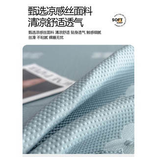 南极人夏季加厚乳胶凉席三件套凉感冰丝高档1.8米1.5米可折叠机洗软席子 四叶草-蓝灰 120cmx200cm冰丝凉席+枕套一只