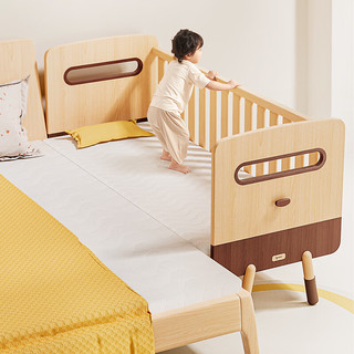 爱果乐（IGROW）儿童拼接床 男孩女孩带护栏床垫拼接床加宽床婴儿儿童床
