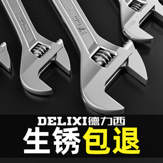 德力西（DELIXI）活动扳手工具大全活口板手活多功能大开口板子 德力西两用扳手+管钳8寸200mm