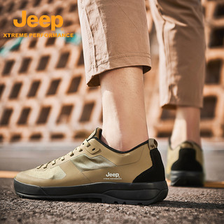 Jeep吉普官方正品徒步鞋低帮户外防水登山鞋轻便透气休闲男鞋