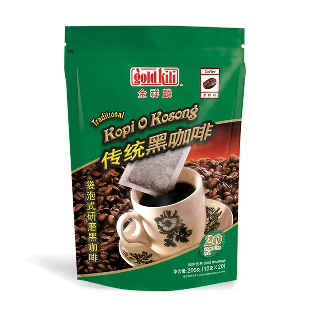 金祥麟 新加坡咖啡金祥麟黑咖啡无糖0脂速溶咖啡纯烘焙美式炭烧咖啡粉
