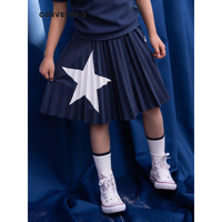 Converse 匡威童装女童半身裙2023夏季新款儿童裙子经典星星休闲短裤 藏青蓝 120/56