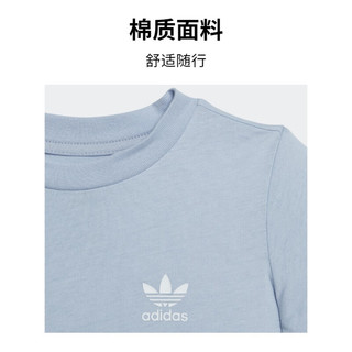 adidas阿迪达斯官方三叶草男婴童夏季运动上衣圆领短袖T恤IB8662 淡粉蓝 104CM