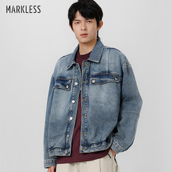 Markless 男士纯棉宽牛仔夹克外套 JKB3103M牛仔蓝XL