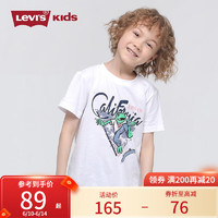 Levi's 李维斯 童装男童短袖T恤夏季儿童卡通印花休闲短T上衣 奶白 140/68(S)