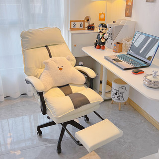 欧吉（OUJI）家用电脑椅舒适久坐书桌椅子卧室学习写字靠背椅休闲办公升降座椅 灰色 尼龙脚
