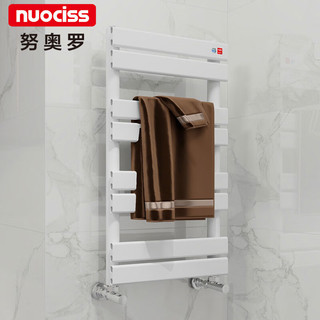 努奥罗铜铝复合卫生间小背篓暖气片家用集中供暖水暖平板置物架 铜铝G款0.8米高平板-象牙白6分口