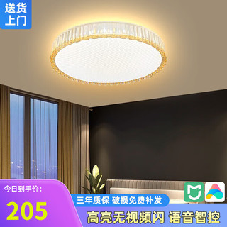 伊美居 2023年新款主卧室灯LED吸顶灯简约现代大气圆形 圆50cm琥珀色无极调光