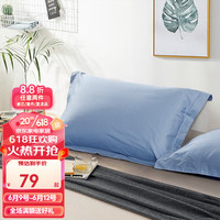 富安娜（FUANNA）家纺 纯棉枕头套一对装纯棉简约枕芯套家用 品格 74*48cm