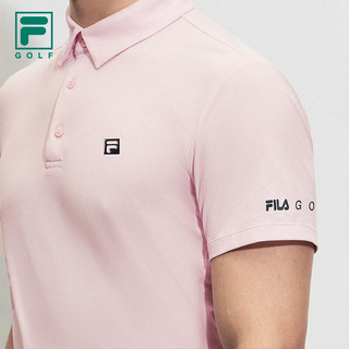 斐乐（FILA）官方男子针织短袖POLO衫2023夏新款高尔夫运动翻领上衣 夏勃粉-LP 175/96A/L