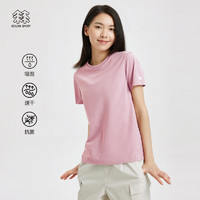 KOLON SPORT/可隆速干T恤 SECO系列 女子户外吸湿运动抗菌短袖 LKRT3MT562-RO 玫瑰粉 160/S