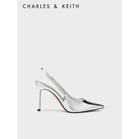 CHARLES & KEITH CHARLES&KEITH23;春季新品CK1-60280377时尚链条尖头高跟凉鞋女 Silver银色 37