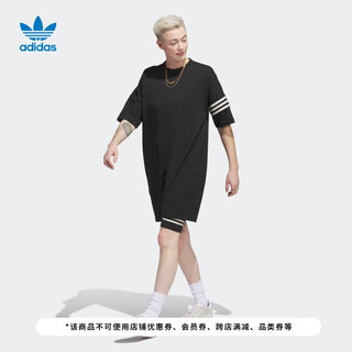 adidas阿迪达斯官方三叶草女装夏季运动圆领短袖连衣裙IB7309 黑色 A/L