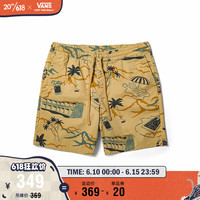 VANS范斯官方 男子梭织短裤复古卡其色美式复古风 陶土色 XS