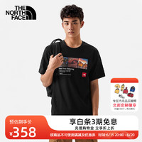 北面（The North Face）短袖T恤男户外舒适透气夏季新款81N7 JK3/黑色 S/165