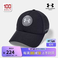 安德玛（Under Armour）高尔夫球帽男23新品时尚经典golf运动遮阳帽 黑色 M/L