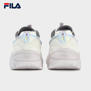 FILA 斐乐 猫爪4代女鞋复古运动鞋老爹鞋2023秋新款轻便透气休闲鞋 奶白/丁香灰-GD 37.5