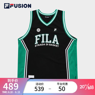 斐乐（FILA）FUSION潮牌男子针织背心2023夏季新款宽松篮球运动上衣