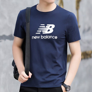 NEW BALANCE旗舰官网短袖男装 23夏季新款柔软透气运动半袖纯棉舒适圆领t恤男 AMT31541-NNY/纯棉透气/水墨蓝 S/165