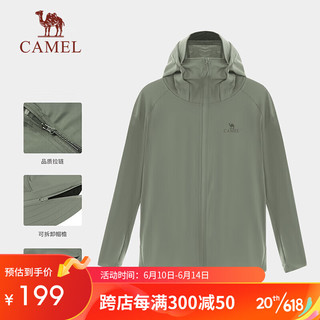 骆驼（CAMEL）户外防晒衣upf50+情侣款抗紫外线防晒服 A33BA6aB048 森林绿 S