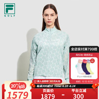 FILA 斐乐 高尔夫女子梭织外套2023夏季新款抗紫外线立领运动长袖上衣女士 满印一-ZA 170/88A/L