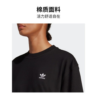 adidas阿迪达斯官方三叶草女夏新款宽松运动圆领短袖连衣裙IB7318 黑色 A/M