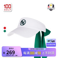 RYDER CUP莱德杯高尔夫球帽女23新品时尚无顶帽运动轻量遮阳女帽 白色/绿色 均码