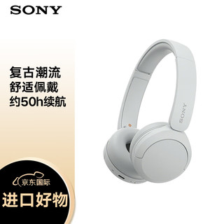 SONY 索尼 WH-CH520 舒适高效无线头戴式蓝牙耳机 舒适佩戴 音乐耳机 白色