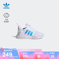 adidas阿迪达斯官方三叶草NMD 360 I男婴童一脚蹬经典运动学步鞋 白/镭射蓝 27(160mm)