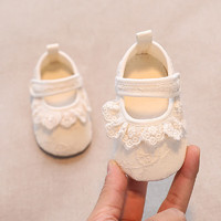 拉夏莉亚 婴儿鞋子小宝宝学步不掉鞋袜女软底步前鞋新生儿一岁0-6-12月外出