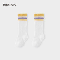 babylove婴儿长筒袜夏季薄款宝宝中筒篮球袜休闲运动不勒腿儿童袜 浆果黄 10.5cm
