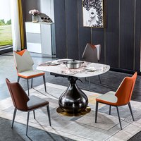 中伟（ZHONGWEI）家用折叠餐桌岩板餐桌多功能可伸缩桌面小户型饭桌含电磁炉