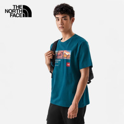 thenorthface北面短袖t恤男户外舒适棉印花短袖81n7蓝色efss