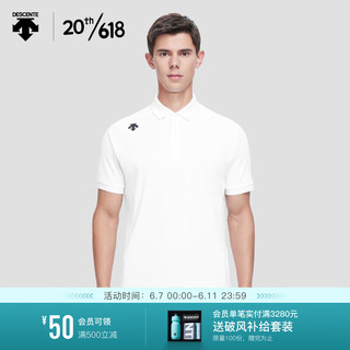 DESCENTE迪桑特 TRAINING系列 男子 短袖POLO衫 D3231TPS54 WT-白色 3XL(190/108A)