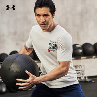 安德玛（UNDERARMOUR）春夏男子训练运动短袖T恤1376839 白色100 XXL