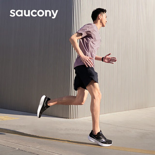 Saucony索康尼驭途16跑鞋男缓震跑步鞋慢跑训练运动鞋RIDE黑白43