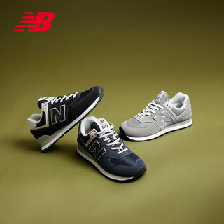 new balance 男鞋女鞋574系列舒适复古拼接时尚休闲运动鞋ML574EVN 深蓝色