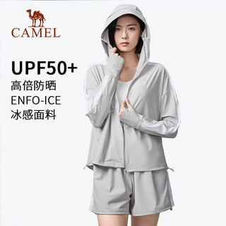 骆驼（CAMEL）户外防晒衣2023春夏女upf50冰感风衣防晒服皮肤衣 A23BA6K104，幻影黑 XXL