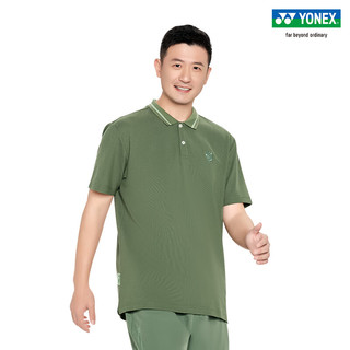 YONEX/尤尼克斯 10550CR/20747CR 2023SS自然环保系列 情侣运动POLO恤 橄榄绿色（男款） M