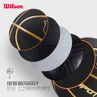 Wilson 威尔胜 SPOTLIGHT系列成人篮球室内外通用黑金7号篮球