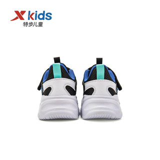 特步（XTEP）儿童男童小童童鞋透气舒适框子鞋休闲鞋 黑/极光绿 33码
