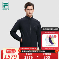 斐乐（FILA）高尔夫斐乐官方男子梭织外套2023夏季新款高尔夫运动简约立领上衣 深黑-BK 180/100A/XL