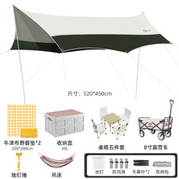 北极狼(BeiJiLang)户外天幕八角蝶形加厚涂银遮阳防晒防雨天遮阳棚 八角天幕大号休闲套餐六