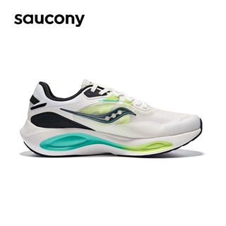 Saucony索康尼火鸟3跑鞋夏季新品透气训练跑步运动鞋子男女同款 白绿黑（男款） 39