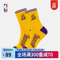 NBASK15-139R湖人队2双装运动袜子 紫色*1,金黄*1 26-28CM